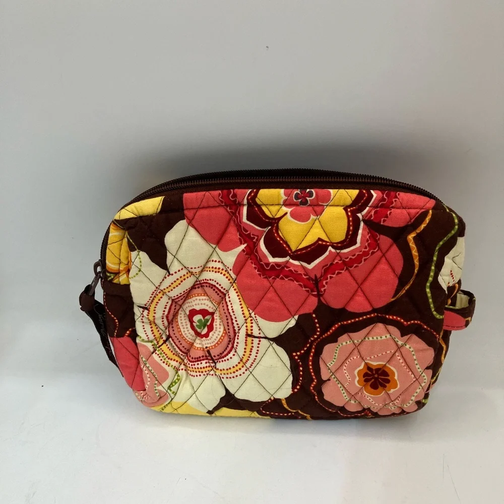 Vera Bradley Yellow and Brown Cosmetic Bag - Picture 13 of 13